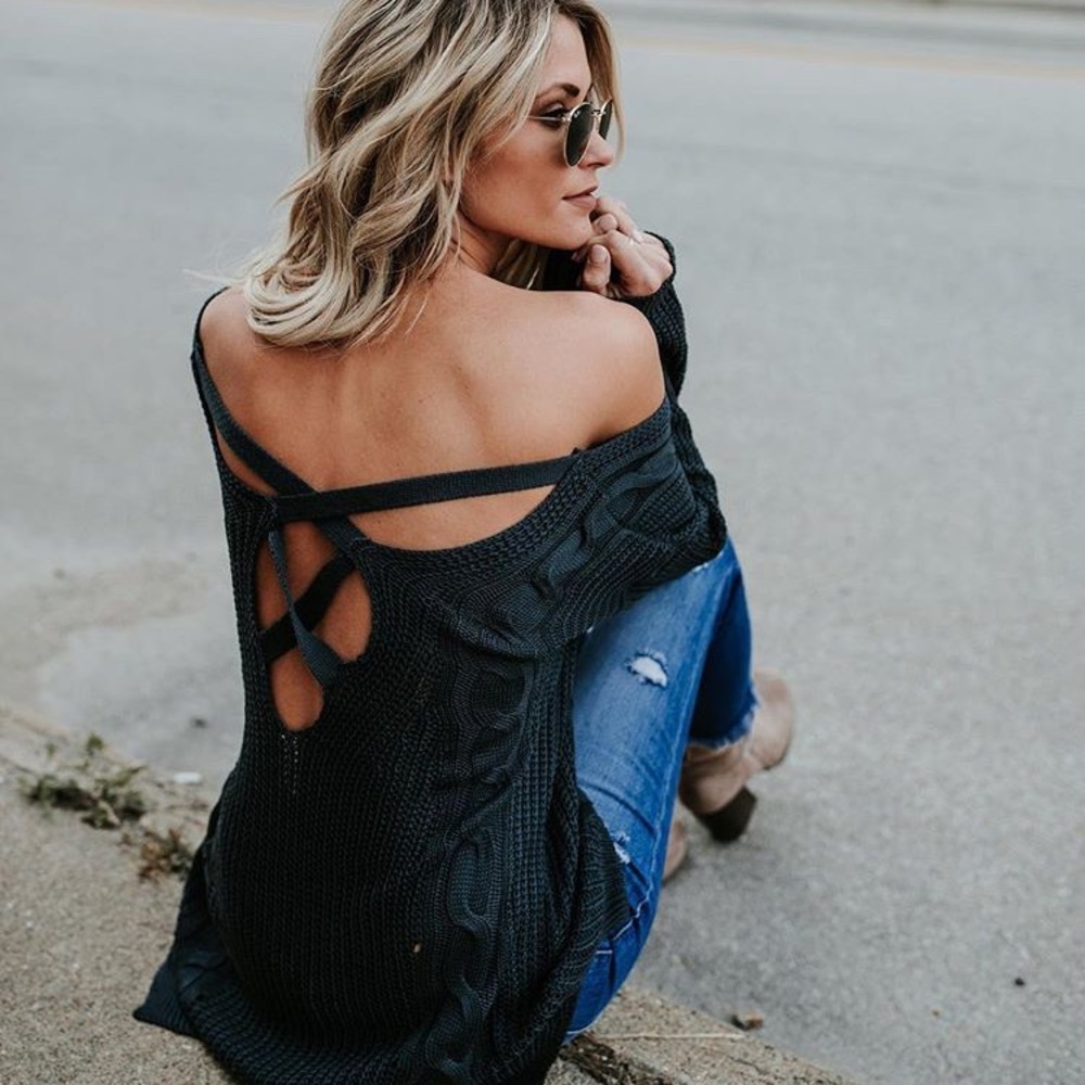 S/M Our City Girl Cable Knit Sweater